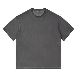 เสื้อยืดคอตตอนผู้ชายทรงหลวมแบบสวมใส่สบาย ดีไซน์เรียบง่าย ไหล่ตก ราคาประหยัด รับสกรีนโลโก้ตามสั่ง สีพื้น - Product Image 3
