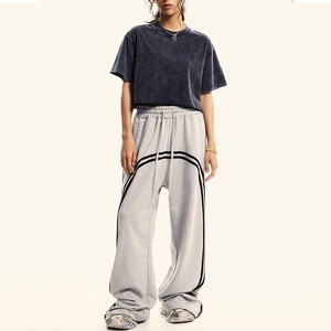 <b>Hip</b> Hop Custom Women Oversized Distress Cropped Boxy Tshirt Vintage Acid Wash Heavyweight Cotton Cut and Sew Graphic t Shirts - Product Image 2