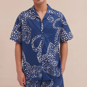 Ensemble chemise et short en coton pour homme, col en V, séchage rapide, respirant, décontracté, pour l'automne, impression sur écran ODM, OEM - Product Image 1