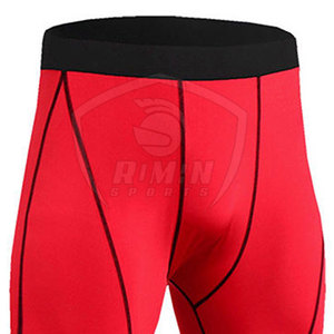 Pantalons de compression pour hommes personnalisables de haute qualité, séchage rapide, respirants, tissu polyester, taille élastique, leggings pleine longueur - Product Image 5