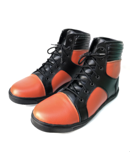 Red & Black Leather Fashion Shoes Unisex <b>Sneakers</b> Lace up Shoes Casual Wear Shoes - Product Image 2