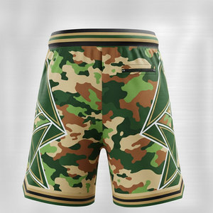 Shorts pour hommes à imprimé camouflage personnalisé, taille mi-haute, cordon de serrage, tissu respirant, style décontracté d'été - Product Image 2