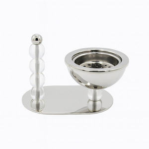 Modern Silver Bkhoor Burner With Unique Transparent Bubble Stand Decorative Aroma Diffuser - Product Image 1