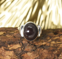 Cincin Oval Garnet Cabochon, Cincin Janji Perak Sterling 925, Cincin Gaya Vintage, Perhiasan Batu Kelahiran Januari, Sederhana untuk Sehari-hari