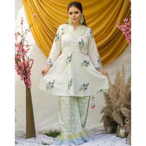Ensemble Kurta en coton blanc jasmin taille XS - Product Image 5