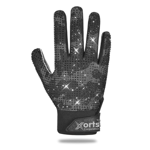 Wholesale High Quality American Football Rhinestones Gloves <b>Sticky</b> Grip Adjustable Wrist Strap Unisex Camo Color Custom Design - Product Image 1
