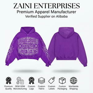 Sweat à capuche surdimensionné en molleton brossé 100 % coton premium 400 GSM, éco-responsable, avec logo brodé personnalisé sur le devant, OEM ODM - Product Image 1