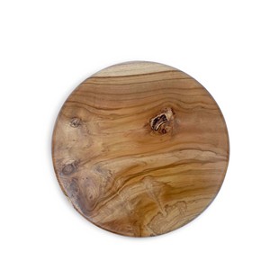 Planche à découper ronde en teck de style traditionnel Gubuk Bali, décoration de meubles, écologique, pour une utilisation en cuisine intérieure, 25 cm - Product Image 3