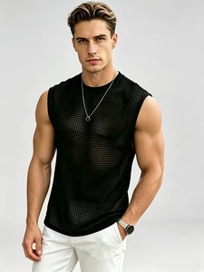 Prêt à expédier – Gilet d'entraînement pour homme en polyester, uni, délavé, écologique, séchage rapide, pour équipe sportive - Product Image 6