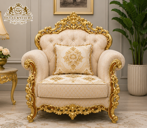 Stylish High End Rococo Designed Living Room Furniture Bespoke European Rococo Sofa Table Set Collection with Premium Upholstery - Product Image 4