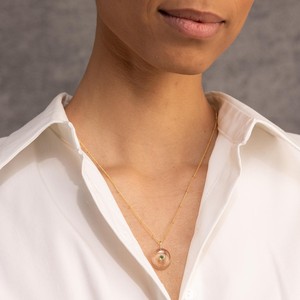 Pendentif en argent 925 plaqué or avec pierre naturelle de quartz clair, bijou vintage, cadeau pour elle, maman, épouse, sœur, demoiselle d'honneur - Product Image 6