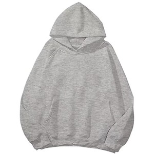 เสื้อฮู้ดสีขาวสำหรับผู้ชาย ทรงโอเวอร์ไซส์ ผ้าฝ้าย 100% เฟรนช์เทอร์รี่ สวมใส่สบายๆ ในฤดูใบไม้ร่วง สีพื้น มีกระเป๋า - Product Image 6