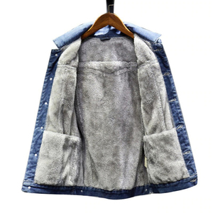 OEM High Quality 100% Cotton zipper Denim <b>Jacket</b> for <b>Men</b> with rhinestones Custom Embroidery Logo Streetwear red <b>men</b> Jeans <b>Jacket</b> - Product Image 3