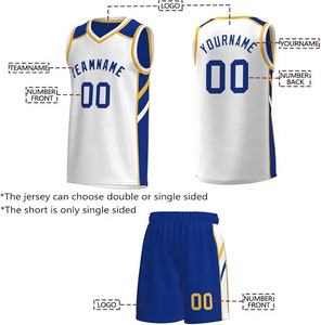 Maillots de basket-ball réversibles à sublimation complète en polyester 100% vêtements de sport imprimés personnalisés pour uniformes d'équipe pour hommes vêtements - Product Image 4