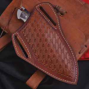 Couteau de chasse haut de gamme en acier Damas, lame fixe, forgé à la main sur mesure, avec crochet de dépecage, support OEM - Product Image 4