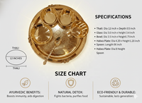 Ensemble de 6 assiettes à dîner en laiton pur de haute qualité de 12 pouces avec un design gravé, idéal pour les mariages et la maison |   Service de table en laiton de luxe