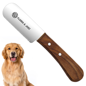 Peines Ecológicos para Peluquería Canina, de Acero Inoxidable y Madera, para Terriers Flamia y Jabz SK-05-MM - Product Image 1