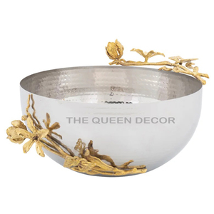 <b>Top</b> Trending Aluminum Metal <b>Silver</b> Plated Wavy Leaf Shape Decorative Serving Bowl for japanese Home Dining and Elegant Party - Product Image 3