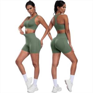 Ensemble de yoga pour femmes, tissu respirant à séchage rapide, confortable, taille haute, imprimé personnalisé, très vendu. - Product Image 3