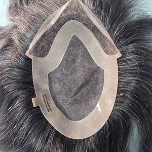 Peluca de Cabello Remy Chino Mono Front Lace Taz de Calidad Premium con Trama Única y Estilos de Ondas Profundas Naturales - Product Image 1