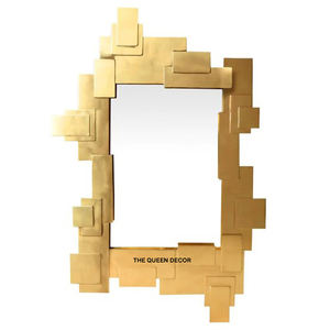 กระจกติดผนังกรอบโลหะสีทองขนาดใหญ่ รูปทรงเรขาคณิต คุณภาพเยี่ยม หรูหรา ดูวินเทจ ราคาประหยัด - Product Image 1
