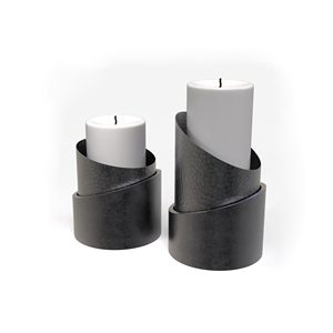 Modern Black Steel <b>Candle</b> Stand with Twisted Design for Home Decoration - Product Image 1