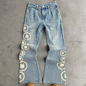 Conjunto de Pantalones y Chaqueta de Mezclilla con Pedrería y Lavado Ácido Personalizado por el Fabricante, Ropa Urbana Unisex, Bordado, Secado Rápido para Invierno - Product Image 3