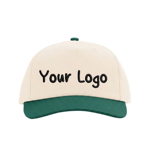 Gorra de béisbol de 5 paneles con visera curva, de tela de algodón bicolor, con logotipo bordado personalizado e impreso, para bodas, unisex. - Product Image 1