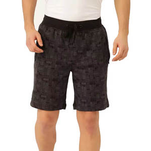 Shorts de sport pour homme, noirs, imprimés vintage, 100% coton, décontractés, pour la gym, l'entraînement, la course à pied, respirants - Product Image 1