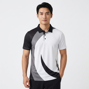 เสื้อโปโลผู้ชายสีสันสปอร์ต แขนสั้น ลายพิมพ์ แห้งเร็ว ผ้าถักโพลีเอสเตอร์ ทรงปกติ - Product Image 6