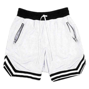Nouveau design 2026 – Short de sport jaune en maille pour homme avec poches zippées, taille à cordon de serrage, respirant, style athlétique, idéal pour la gym - Product Image 5