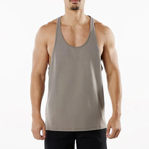 Débardeur de sport d'été personnalisé avec logo imprimé, respirant, séchage rapide, tricoté, col rond, léger, grande taille pour hommes, idéal pour la gym - Product Image 3