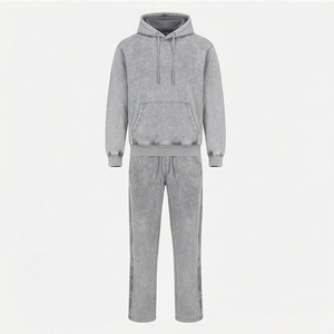 Cotton Material Made Acid Wash Tracksuit <b>For</b> Men Vintage Stylish <b>Hip</b> Hop Flared Tracksuits Active Workout Apparel - Product Image 1