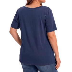 Camiseta de Cuello en V para Mujer de Color Sólido de Primera Calidad – Camiseta de Cuello en V de Algodón Suave para Uso Casual de Moda para Mujer de BD - Product Image 4