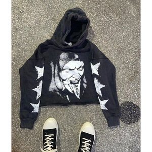 เสื้อฮู้ดดี้ทรงบ็อกซี่ ตัดเย็บแบบโอเวอร์ไซส์ ไหล่ตก ผ้าฝ้ายเฟรนช์เทอร์รี่เนื้อหนา ล้างสีแบบแอซิดวอช ขอบดิบ - Product Image 4