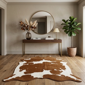 Tapis en laine de luxe en forme de vache, fait main, imprimé animal, tufté, pour la décoration de chambre - Product Image 2
