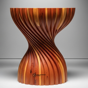 Mesa Auxiliar Moderna de Madera Trenzada – Mesa Decorativa Escultural de Madera Sólida para Sala de Estar, Dormitorio y Decoración de Interiores de Lujo - Product Image 6