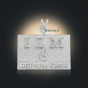 จี้เพชรโมอิสซาไนต์รูปตัวอักษร IZM Get Sum Game ชุบทอง 18K เงินแท้ 925 สไตล์ฮิปฮอป เหมาะสำหรับทุกเพศทุกวัย สวมใส่ได้ทุกวัน - Product Image 1