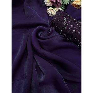 Sari de Fiesta para Mujer de Diseñador con Trabajo de Lentejuelas, Conjunto Elegante - Product Image 5