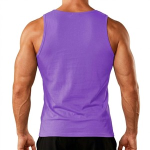 Camiseta sin mangas morada para hombre, chaleco de gimnasio de alto rendimiento, de secado rápido, para fitness, elástica, ropa deportiva, OEM personalizado - Product Image 2
