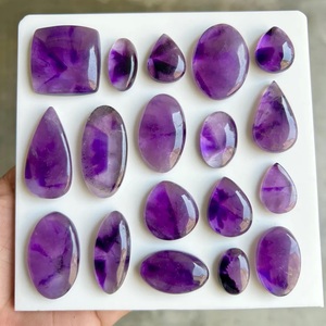 Gema de amatista Trapiche seleccionada, piedra natural morada hecha a mano para la fabricación de joyas, cabujón suelto. - Product Image 1
