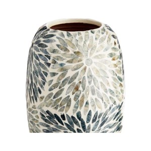 Vase de sol moderne en nacre, fait main, motif floral, centre de table décoratif - Product Image 2