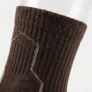 Crew <b>Socks</b> Brown Knitted Polyester Spandex Hiking Breathable Autumn Adult Regular Style - Product Image 4