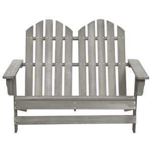 Solido abete grigio 2 posti sedia da Patio Adirondack legno resistente mobili per la vita all'aperto - Product Image 2