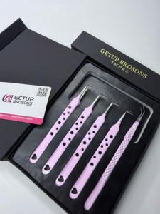 Pince à épiler professionnelle à 90 degrés pour extensions de cils, en acier inoxydable doré, pour volume russe, avec logo personnalisé, instrument de beauté - Product Image 3