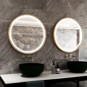 Modern Round Handmade Contemporary Bathroom <b>Mirror</b> Gold Metal Frame Wall Mounted Vanity <b>Mirror</b> REHMAN CRAFT - Product Image 1
