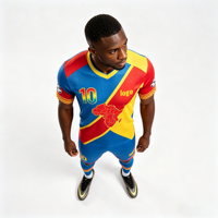 Camiseta de Fútbol Personalizada Bigwood Sports con Mapa de África, Cuello en V Diagonal, Manga Corta, Impresión de Nombre y Número, Servicio OEM para Verano y Otoño, 100%