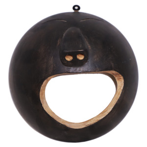Petite décoration de table en bois noir gravé en forme d'animal, design moderne du milieu du siècle E9 - Product Image 1