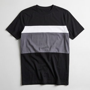 เสื้อยืดแขนสั้นผู้ชาย คอโอ ทรงปกติ ลำลอง ผ้าถัก ลายเรียบ สีดำ เทา ขาว - Product Image 4