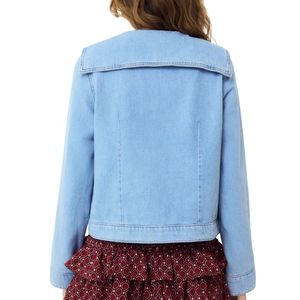 Chaqueta Vaquera Personalizada para Mujer, Abrigo Informal de Mezclilla, Manga Larga, Cierre de Botones, Prenda Exterior de Moda para Uso Diario y Urbano, OEM ODM - Product Image 2